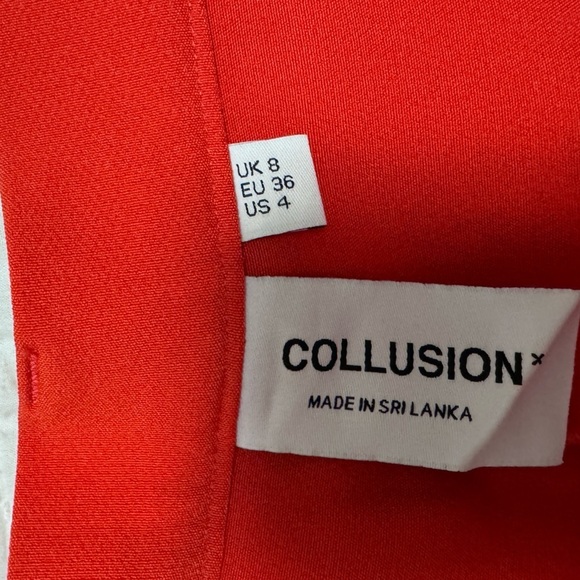 COLLUSION Tailored Straight Leg Red Pants in Size 4 - Picture 13 of 13